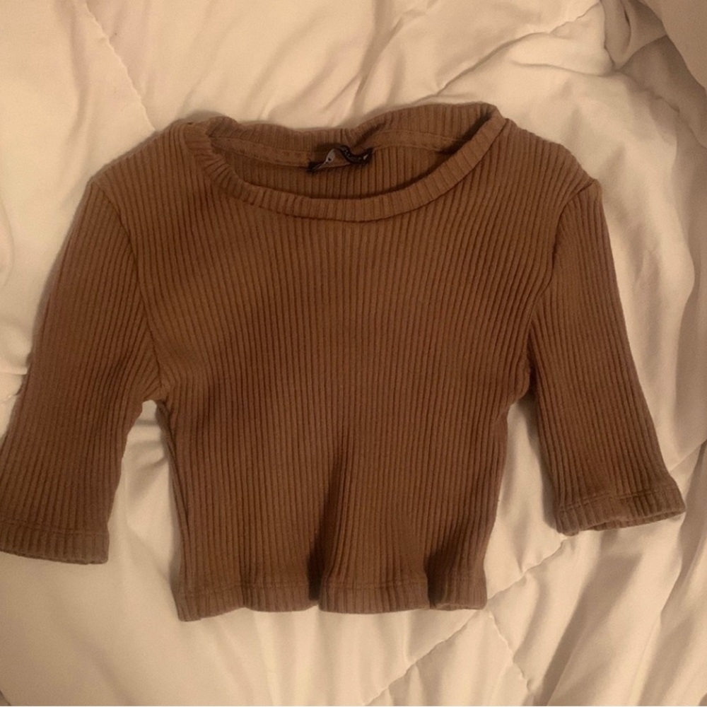 Zara brown crop top